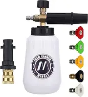 [M MINGLE] Foam Cannon, Compatible with Karcher K2, K3, K4, K5, K6, K7 Pressure Washer, with 5 Nozzle Tips, 1/4 Inch Quick Connector