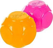 goDog 2-Pack Silent Squeak Ball Dog Toy Set, for Light to Moderate Chewers - Orange/Pink, 2-Pack
