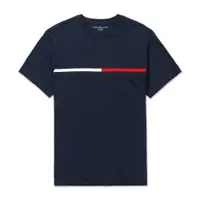 在飛比找PChome24h購物優惠-TOMMY 經典刺繡文字Logo圖案短袖T恤-深藍色