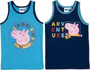 [United Labels] Peppa Pig Vest for Boys Kids Tank Top Vest Underwear Blue (Pack of 2), Blue, 98/104 cm