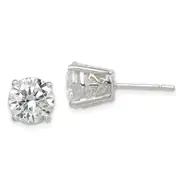 Sterling Silver Polished 8mm Round Cz Swirl Basket Set Stud Earrings
