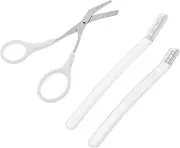 IWOWHERO Professional Eyebrow Razor Set for Women Men Grooming Kit Eyebrow Trimmer Scissors Safety Comb Folding Brow Scraper for Home Travel Use