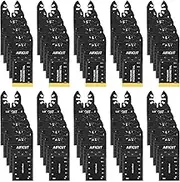 50pcs Wood Plastics Metal Multitool Blades Titanium oscillating Saw Blades Quick Release Fit Dewalt Tools Bosch Porter Cable Black & Decker Rockwell Ryobi Milwaukee Chicago Craftsman Makita…