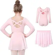 [DIPUG] Ballet Leotards for Girls Dance Leotard Combo Toddler Removable Dance Skirt