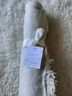 Pottery Barn Flax Linen Frayed Table Throw 50 x50 Absolutely Beautiful!!