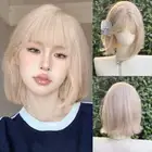 Hair Extension Blond Anime Cosplay Wigs Synthetic Wigs with Bangs Daily