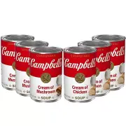 (6 Pack) Campbell’s Condensed Cream of Chicken & Cream of Mushroom Soup, 10.5 Oz