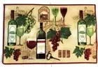 PRINTED NYLON KITCHEN RUG Nonskid 18" x 28” WINE GRAPES ITALY Mat Kitchen NEW