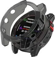 intended for Garmin Epix Gen 2 Watch Case Cover, Shock-Proof Scratch-Resistant Protective Case TPU Bumper Shell intended for Garmin Epix Gen 2 Smartwatch (Black)