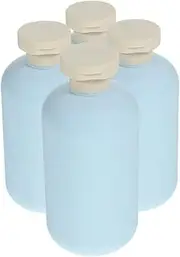 TOPPERFUN 4pcs Refillable Shampoo Bottles Travel Size Toiletries Bottles Plastic Lotion Bottles with Lids Empty Bottles for Lotion Shampoo Body Wash