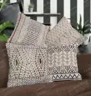Printed Cotton Bench Cushion Cover New Room Décor Set of 4 Indian Handwoven