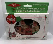 Vintage Coca Cola Coke Santa Claus Collectible Tin 2 Decks Playing Card 1999 NIB