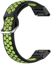 [BKUANE] 22 26mm Silicone Watchband Quick Straps For Garmin 5X 5 Plus Fenix 6 6X Pro 3HR 935 945 Fenix 7X 7 Smart Watch Band Bracelet (Color : Black green, Size : XL)