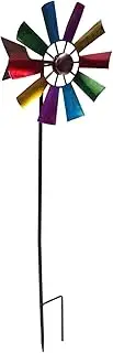 Wrought Iron Metal Windmill Decorative Windmill Spinners Whirligigs Wind Outdoor Pinwheel for Garden Outdoor Spinners Windmill Sails Decorative Garden Stakes Wind Sculpture Toy