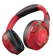Bluetooth Headphone Wireless Headset Over The Ear High Fidelity Bass Stereo Detachable Microphone (Red)