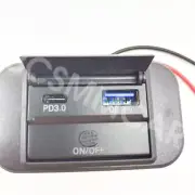 12V/24V Dual USB PD Car Bus Fast Charger Socket Adapter USB Power Outlet Switch (for: Audi)