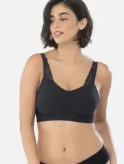 Underoutfit Adjustable Comfort Bra w/ Lace Straps-445 Black size small