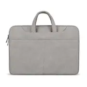Waterproof Pu Leather Zipper Hidden Portable Strap One-shoulder Handbag for 15.6 Inch Laptops with Magic Stick & Suitcase Belt