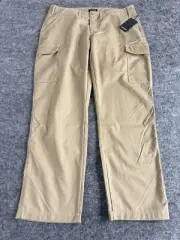 True Religion Jeans Mens 36x32 Cargo Pants Chino Khaki Flat Front N152
