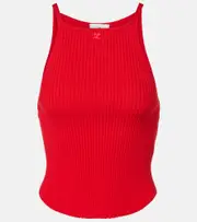 [Courreges] Courrèges Circle logo ribbed-knit tank top AU 14 red