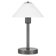 Omnia Gun Metal Glass Shade Table Lamp