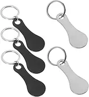 Parliky 5pcs Stainless Steel Trolley Token Keyring Portable Shopping Cart Coins for Easy Grocery Access Compact and Stylish Keychain for Trolley Use and Convenient for Outdoor Shopping