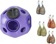 BMTick Horse Hay and Treat Feeder Ball Toy (Field Play Plus Wall Mounting Option) UK - Purple
