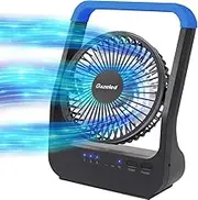 Battery Operated Fan, Camping Fan Battery Powered, Super Long Lasting, Portable D-Cell Battery Powered Desk Fan with Timer, 3 Speeds, Quiet, 180° Rotation, for Office,Bedroom,Outdoor, 5'', Blue