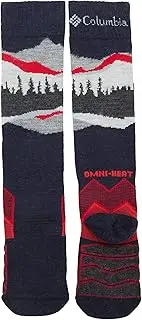 [Columbia] Omni-Heat Ski Over-the-Calf NW MTN Range Medium Weight 1-Pack Black MD (Women's Shoe 8-11.5)