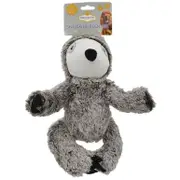 Prestige Pet Snuggle Buddies Sloth Plush Squeaker Dog Toy Grey (Small)