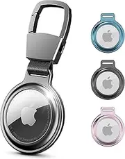 Empire Apple AirTag Holder – 1pc Metal Protective Sleeve, Premium Aluminum AirTag Keyring Case – Sleek Design & Enhanced Protection for Apple Air Tag – Great Gift for Dads, (Black)