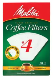 Melitta 624404 No.4 White Cone Shape Coffee Filters