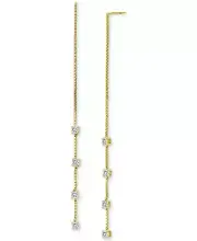 Giani Bernini Cubic Zirconia Threader Earrings 18K Gold Sterling Silver NWT $65