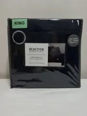 Kenneth Cole Reaction Sheet 6 Piece Set King Size Navy Wrinkle Resistant