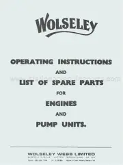 Wolseley WD & WLB Stationary Engine Instructions & List of Spare Parts Book