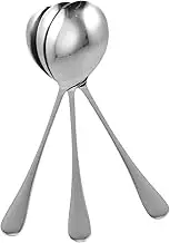 Cabilock 3Pcs Stainless Steel Public Serving Spoons Ergonomic Grip Food Serving Cutlery for Buffets Parties and Gatherings Silver Tableware