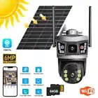 Solar Camera Dual Lens 6MP WIFI Home Security Camera Full Color Night Vision