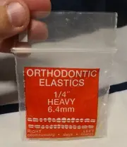 Orthodontic Elastics 1/4in HEAVY 6.4mm