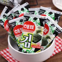 在飛比找淘寶網優惠-韓國進口海牌海苔2gx8包 原味拌飯壽司即食烤紫菜海苔片休閒