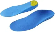 [Generic] Insoles Arch Supports for Flat Feet to High Arches - Extra Firm Men’s and Women’s Orthotics for Foot Pain Relief, Plantar Fasciitis, Supination – Deep Heel Cup (Blue, 27.5cm)