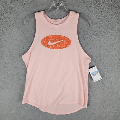 New Nike Women Icon Clash Training Tank DQ3311 Pink Size Medium