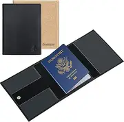 [iSamzan] Pilot Wallet Passport Holder - Leather Pilot Passport Wallet Accessories Black, Black, Pilot Wallet Passport Holder