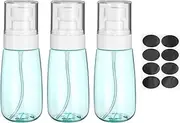 sourcing map 3Pcs Small Spray Bottles, 80ml/2.7 oz Travel Size Spray Bottle Fine Mist Empty Refillable Travel Containers with Labels for Perfume Cosmetic Essential Oil (Blue/Clear)