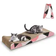 Foldable Wave Curved Cat Scratching Pad - Reversible Lounge Bed for Cats