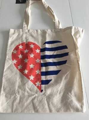 Red Heart Gift Book bag Eco Canvas Shopper Bag Tote Christmas Presents
