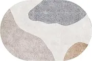Oval Carpet, Nordic Design Bedside Living Room Balcony Kitchen Decor Non-Slip Floor Mats 80x160cm Ellipse Short Pile Dining Sofa Soft Area Rugs(4.6ft×5.2ft/140×160cm)