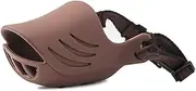 NACOCO Dog Muzzle to Prevent Barking, Biting, and Chewing, Soft Duck Silicone Mouth Cover with Adjustable Strap Pet Muzzle for Small Dog Dachshund, Scottish Terrier (Medium, Brown)