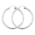STERLING SILVER HOOP EARRINGS ROUND CREOLES CANDY TWISTED RIBBON TUBES SLEEPERS