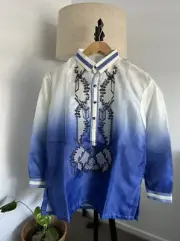 Monochromatic Barong Tagalog- BLUE Size M