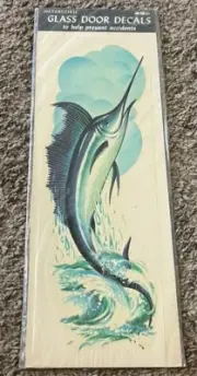 Vintage Meyercord Glass Door Decal - SAILFISH, 13”